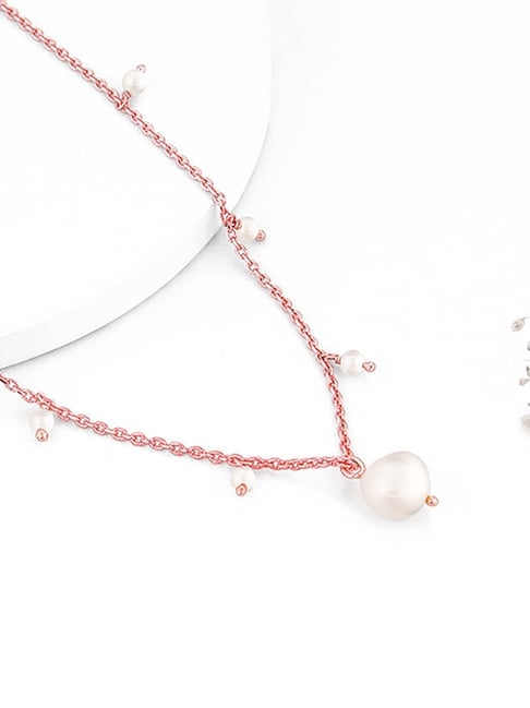 GIVA 92.5 Sterling Silver Rose Gold Ocean Pride Necklace-picture-24