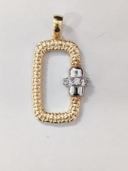 GIVA 92.5 Sterling Silver Golden Rectangular Beauty Pendant with Link Chain-picture-25