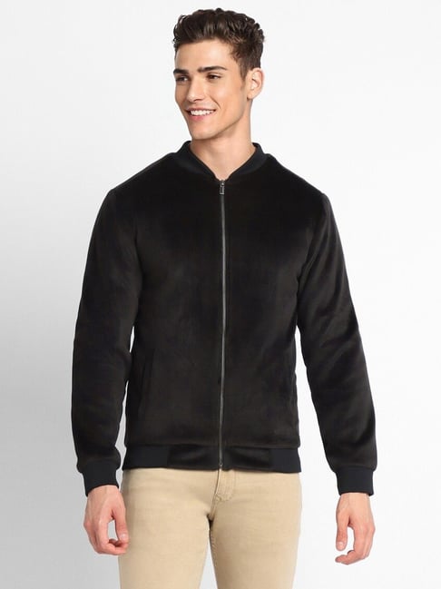 Forever 21 Black Regular Fit Bomber Jacket