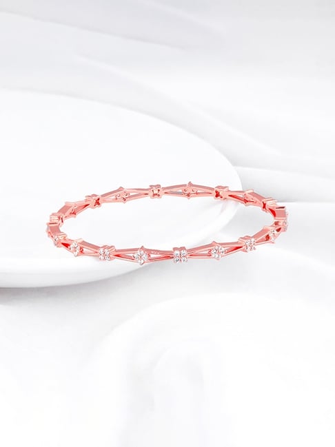 GIVA 92.5 Sterling silver Rose Gold Draped In Floral Bangle-picture-40