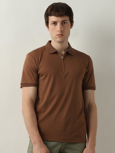 SELECTED HOMME Dark Brown Slim Fit Polo T-Shirt