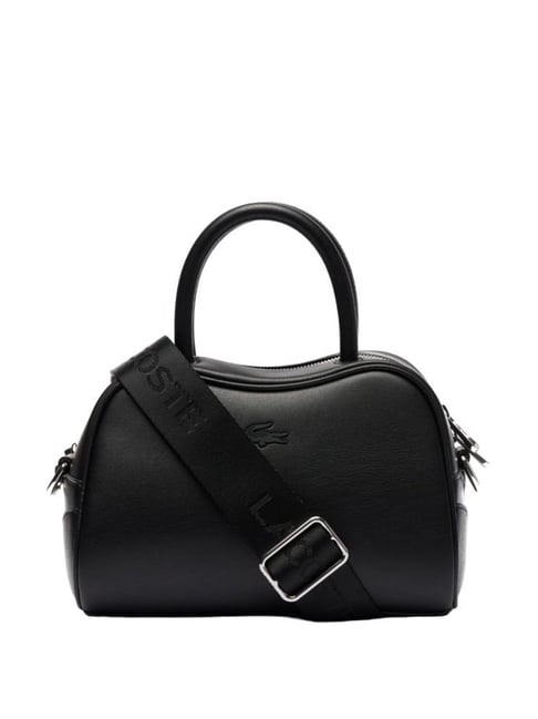 Lacoste Core Black Leather Solid Handbag-picture-10