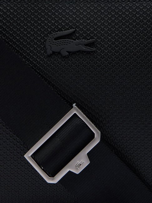 Buy Lacoste Core Black Leather Textured Cross Body Bag Online At