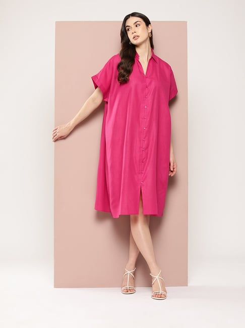 Magenta shirt dress hotsell