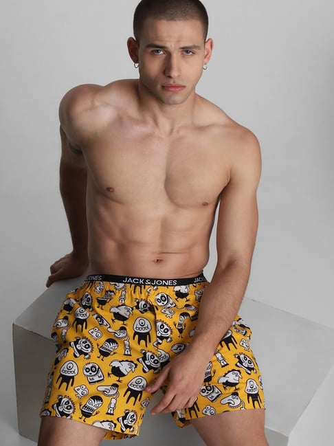 Buy Jack & Jones Spectra Yellow Cotton Regular Fit Printed Buy Jack & Jones Spectra Yellow Cotton Regular Fit Printed