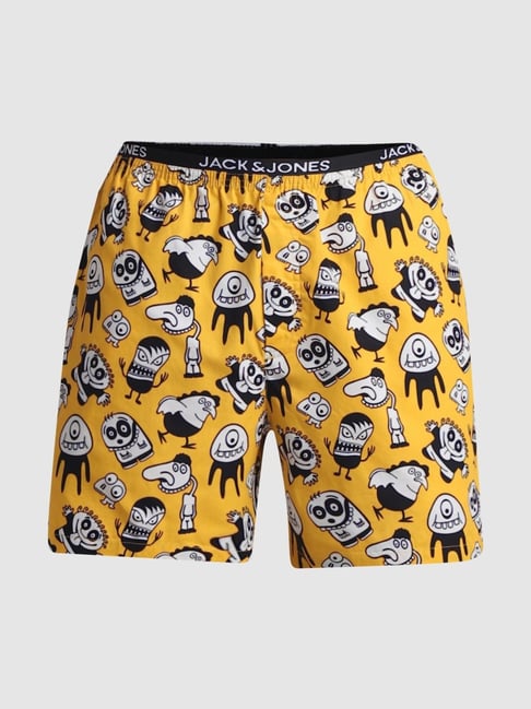 Buy Jack & Jones Spectra Yellow Cotton Regular Fit Printed Buy Jack & Jones Spectra Yellow Cotton Regular Fit Printed