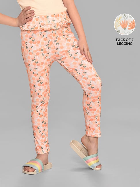 MiArcus Kids Multicolor Floral Print Leggings (Pack Of 2)-picture-19