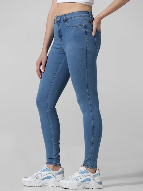 Only Light Blue Skinny Fit High Rise Jeans