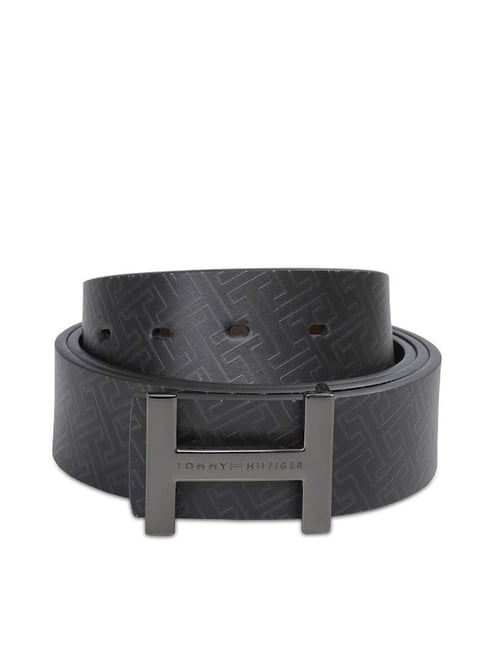 Tommy Hilfiger Elmwood Black & Brown Leather Textured Reversible Belt-picture-37