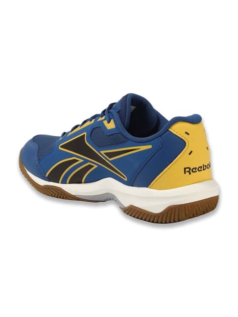 Blue and yellow reebok fashion classic