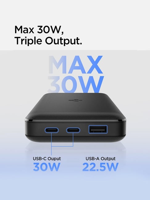 Spigen 30000mAh, 30W Fast Charging Power Bank with 30W for