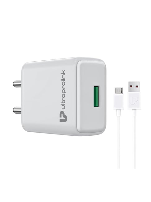 ULTRAPROLINK UM1166M USB Fast Wall Charger with 1 m Micro USB Cable (White)