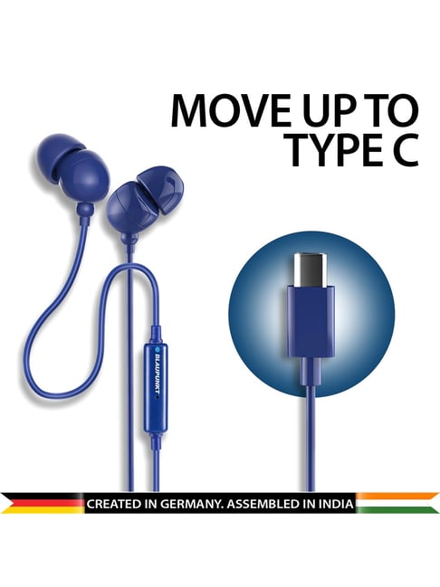 Blaupunkt EM06 in Ear Type C Wired Earphone with Mic Deep Bass HD Sound Noise