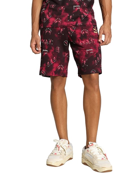 Puma NRP India Classics Black & Red Regular Fit Printed Shorts-picture-16