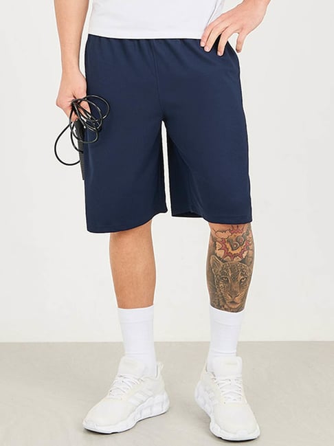 Styli Navy Blue Loose Fit Shorts-image-33