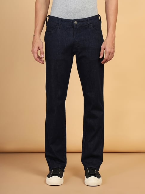 Wrangler Millard Navy Regular Fit Lightly Washed Jeans-picture-30