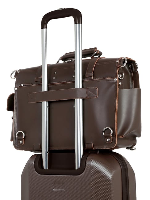 Louis Stitch Brown Leather Medium Multifunctional Executive Briefcase