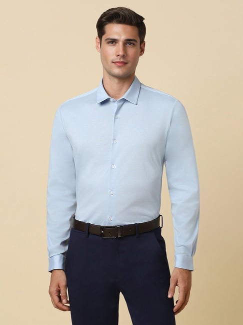 Allen Solly Blue Cotton Slim Fit Shirt-picture-28