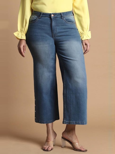 Allen Solly Blue Mid Rise Flared Jeans-picture-23