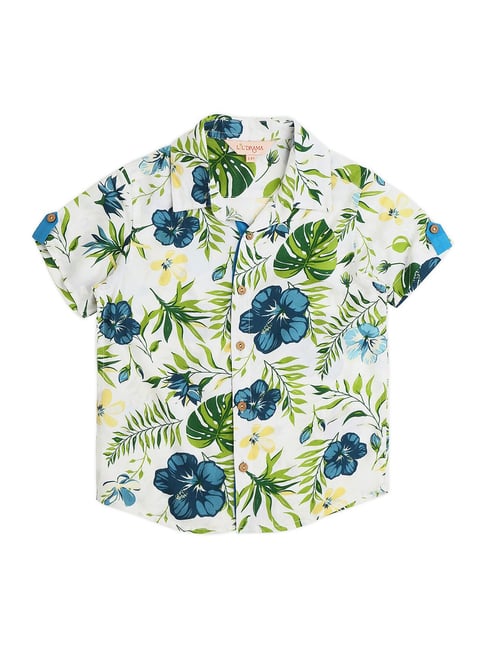 Lil Drama Kids Multicolor Floral Print Shirt-picture-13