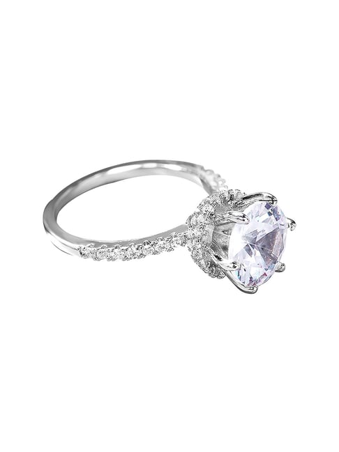 Sterling Silver Peora Rings Price Buy Peora American Diamond