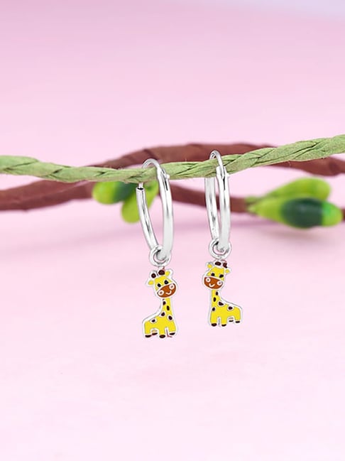 GIVA 92.5 Sterling Silver Graceful Giraffe Kids Drop Earrings-picture-16