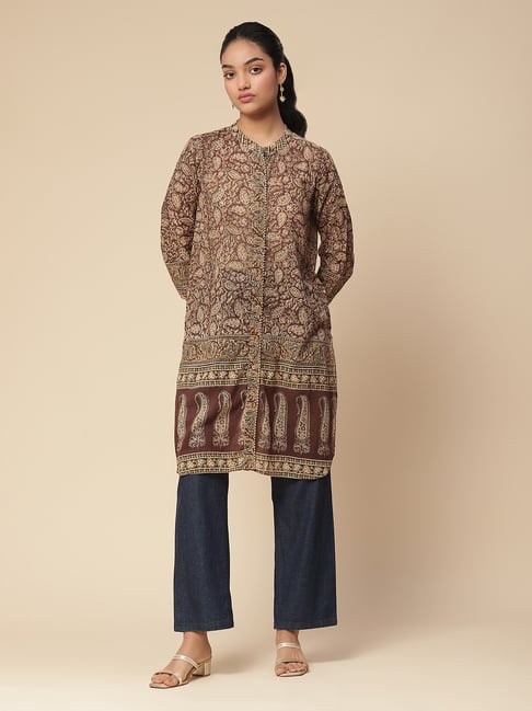 aarke Ritu Kumar Brown Printed Kurta-picture-25