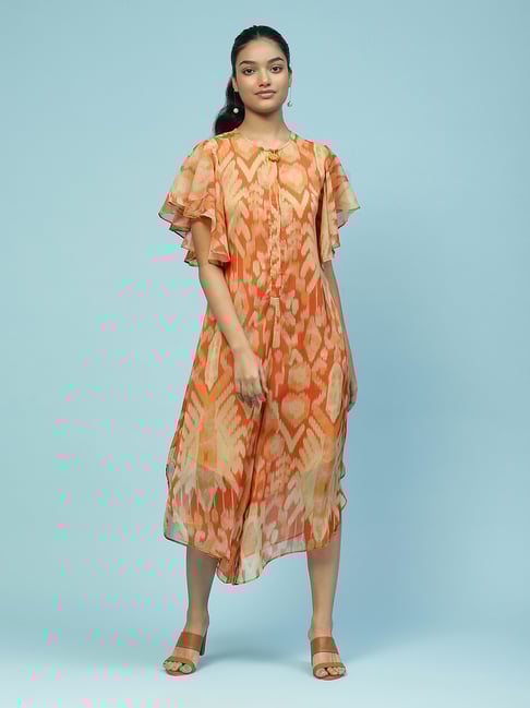 aarke Ritu Kumar Orange Printed Jumpsuit