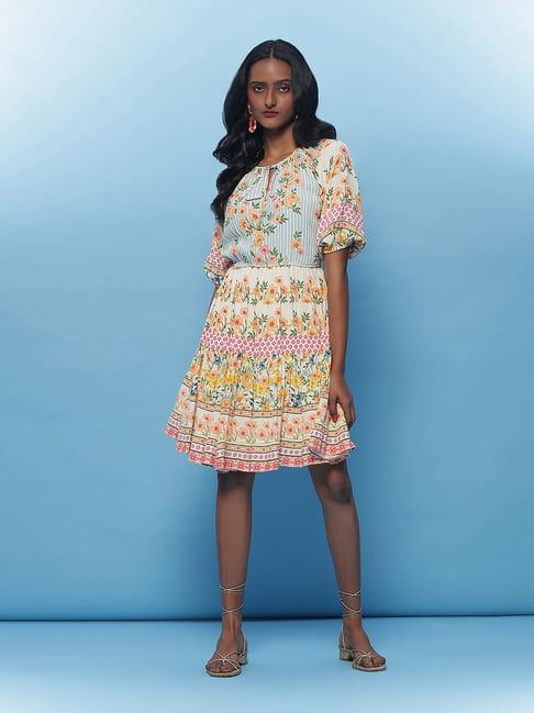 white christmas dresses RI Ritu Kumar Black Floral Embroidered Dress – Saris and Things main image 1