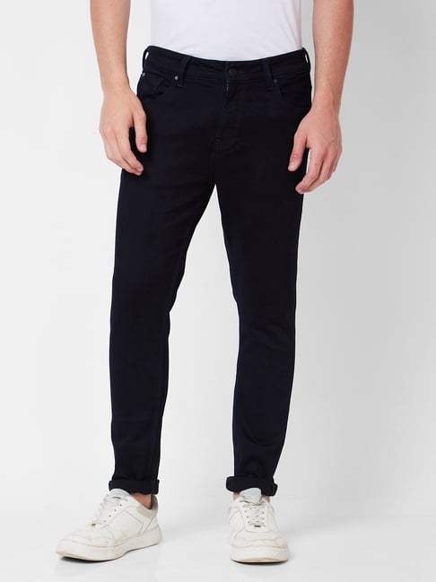 Spykar Navy Slim Fit Lightly Washed Jeans-image-22
