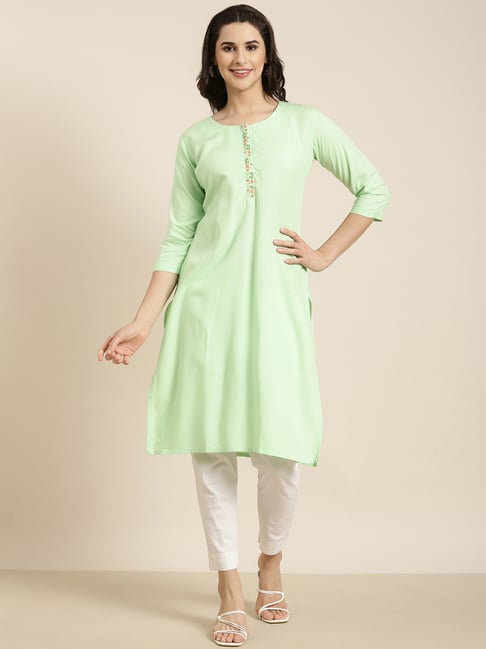 showoffff SHOWOFF Green Regular Fit Kurta-picture-25