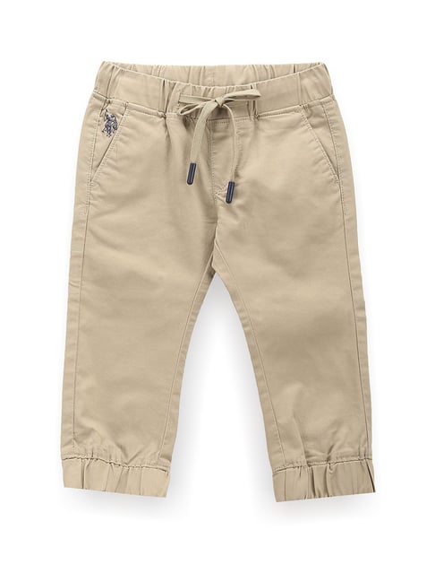 U.S. Polo Assn. Boys Light Brown Solid Trousers-picture-31