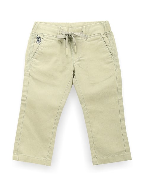 U.S. Polo Assn. Kids Light Green Solid Trousers-picture-40