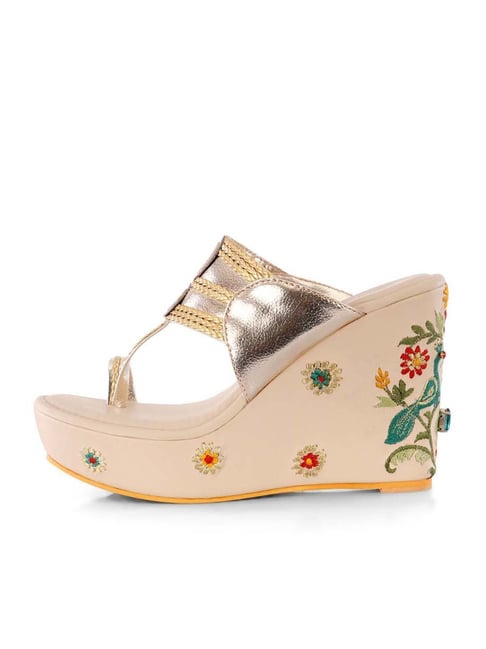 Sole House Women's Multicolor Toe Ring Wedges-picture-40