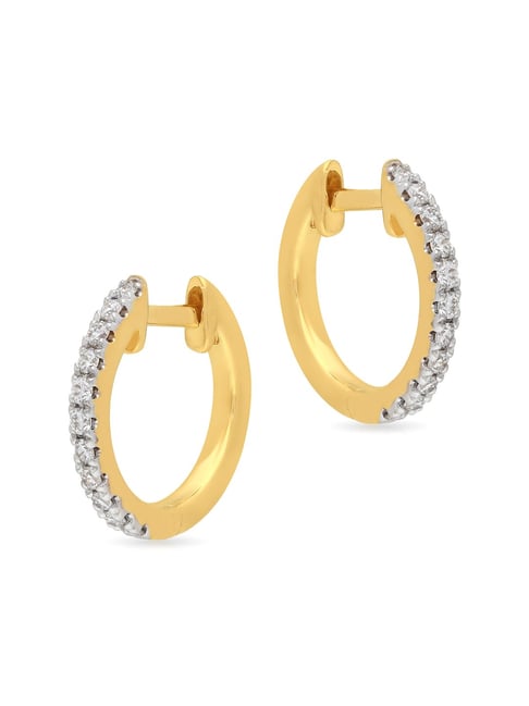 Buy Malabar Gold and Diamonds 18k White Gold Hoop Diamond Earrings