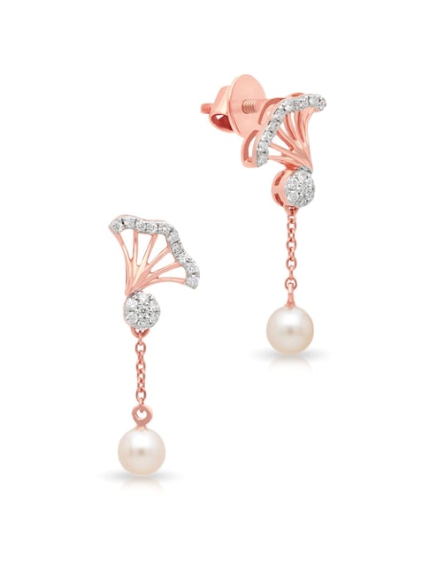 Buy Malabar Gold and Diamonds 18k Rose Gold Drop Earrings Online