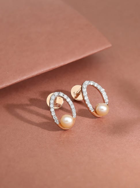 Malabar Gold and Diamonds 18k Rose Gold Stud Earrings