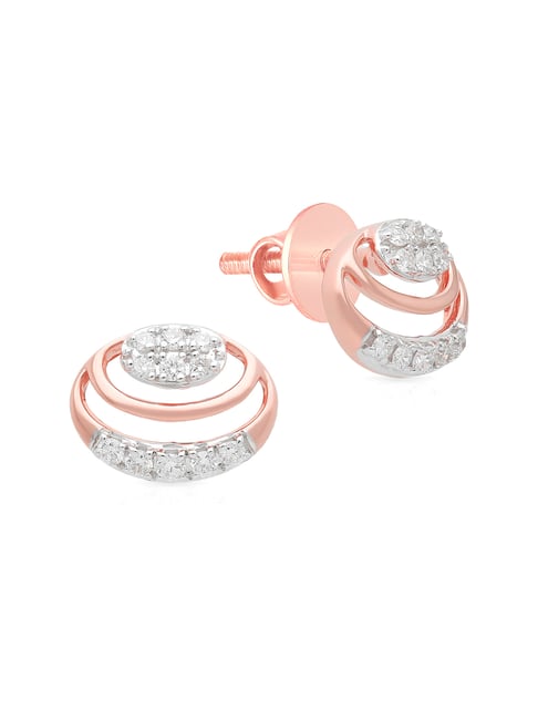 Malabar Gold and Diamonds 18k Rose Gold Stud Earrings