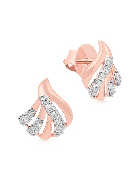 Malabar Gold and Diamonds 18k Rose Gold Stud Earrings
