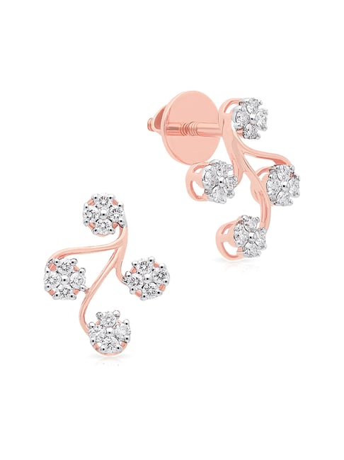 Malabar Gold and Diamonds 18k Rose Gold Stud Earrings