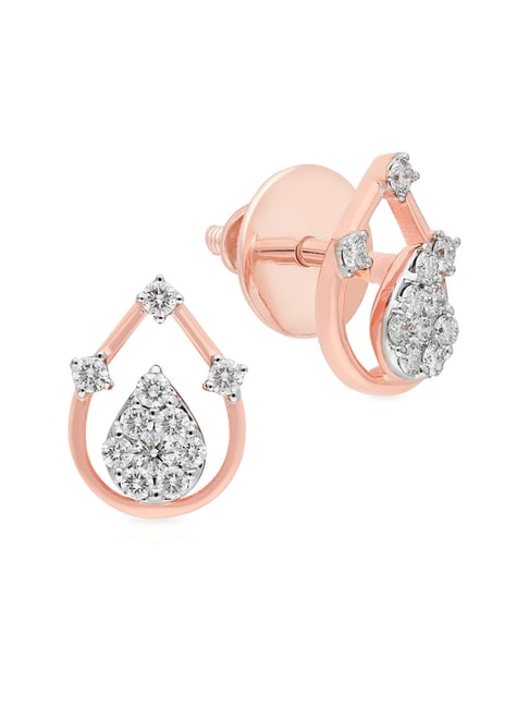 Malabar Gold and Diamonds 18k Rose Gold Stud Earrings