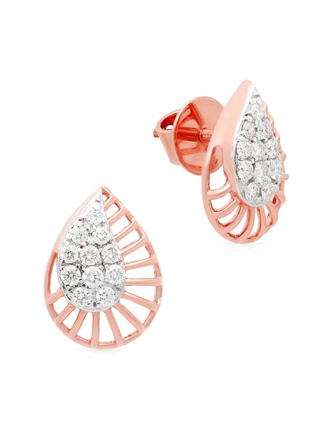 Malabar Gold and Diamonds 18k Rose Gold Stud Earrings