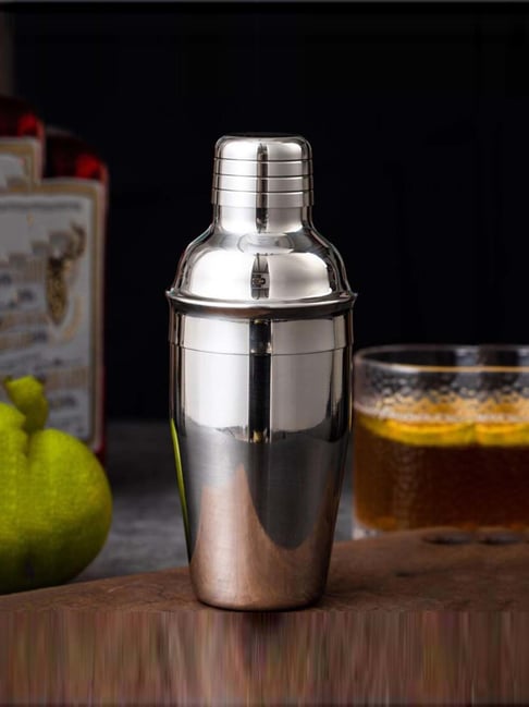 HAZEL Silver Stainless Steel Cocktail Drink Shaker (0.55 L)
