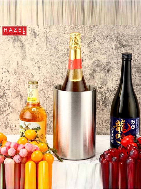 HAZEL Silver Stainless Steel Wine Cooler (1.55 L)
