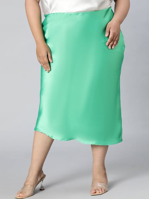 Buy Oxolloxo Green Midi Skirt for Women Online Tata CLiQ