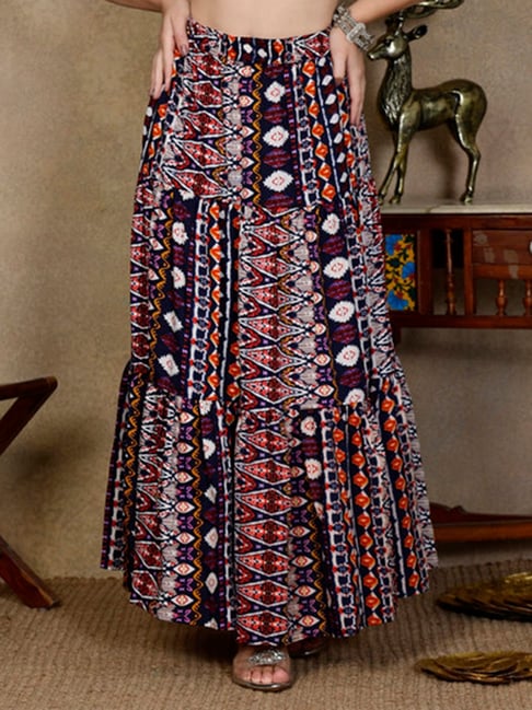 NEUDIS Multicolor Printed Maxi Skirt-picture-11