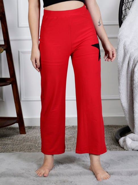 NEUDIS Red & Black Printed Lounge Pants-picture-10