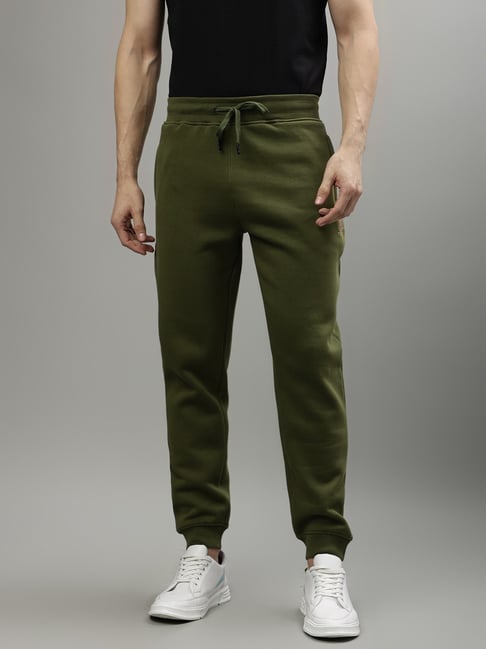 Track Pants Mens Slim Fit Cotton Joggers Men's Black Green Track