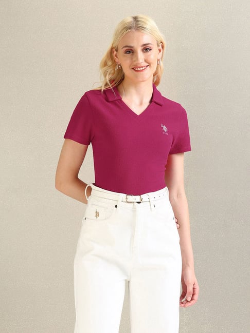 U.S. Polo Assn. Dark Pink Polo T Shirt