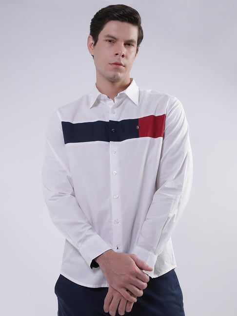 Iconic Men Colourblocked Regular Fit Cotton Shirt-picture-14